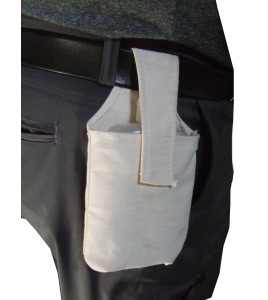 Denim fire pouch that holds a bottle of ABC powder (EX225)