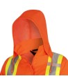 Women's high-visibility orange waterproof jacket, Pioneer model 5626W, reflective tape, sizes XS to 4XL