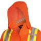 Women's high-visibility orange waterproof jacket, Pioneer model 5626W, reflective tape, sizes XS to 4XL