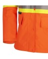 Women's high-visibility orange waterproof jacket, Pioneer model 5626W, reflective tape, sizes XS to 4XL