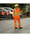 Women's high-visibility orange waterproof jacket, Pioneer model 5626W, reflective tape, sizes XS to 4XL