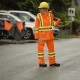 Women's high-visibility orange waterproof jacket, Pioneer model 5626W, reflective tape, sizes XS to 4XL