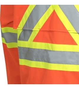 Women's high-visibility orange waterproof jacket, Pioneer model 5626W, reflective tape, sizes XS to 4XL