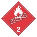 Flammable gas, classe 2 placard, 10-3/4 in X 10-3/4 in. Use in the transportation of hazardous materials.