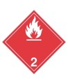 Gaz inflammable, classe 2 placard 10-3/4 po X 10-3/4 po. Utiliser dans le cadre du transport des matières dangereuses.