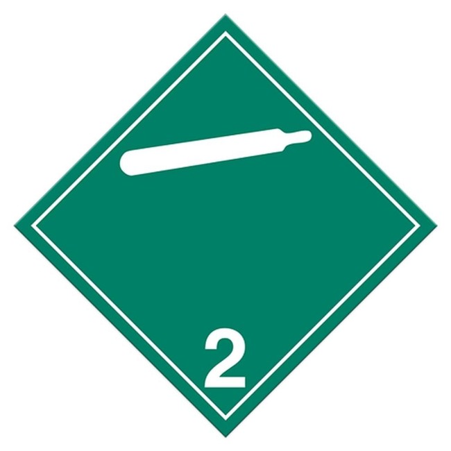 Gaz non-inflammable, classe 2, placard, 10-3/4 po X 10-3/4 po. Pour le transport des matières dangereuses.