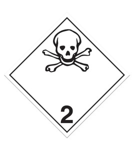 Poison gas, class 2.3, placard, 10-3/4 in X 10-3/4 in. Use in the transportation of hazardous materials