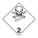 Poison gas, class 2.3, placard, 10-3/4 in X 10-3/4 in. Use in the transportation of hazardous materials