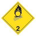 Oxidizing gas, class 2, placard, 10-3/4 in X 10-3/4 in. Use in the transportation of hazardous materials