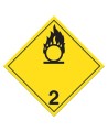 Oxidizing gas, class 2, placard, 10-3/4 in X 10-3/4 in. Use in the transportation of hazardous materials