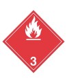 Liquide inflammable, classe 3, placard, 10-3/4 po X 10-3/4 po. Pour le transport des matières dangereuses.