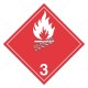 Liquide inflammable, classe 3, placard, 10-3/4 po X 10-3/4 po. Pour le transport des matières dangereuses.