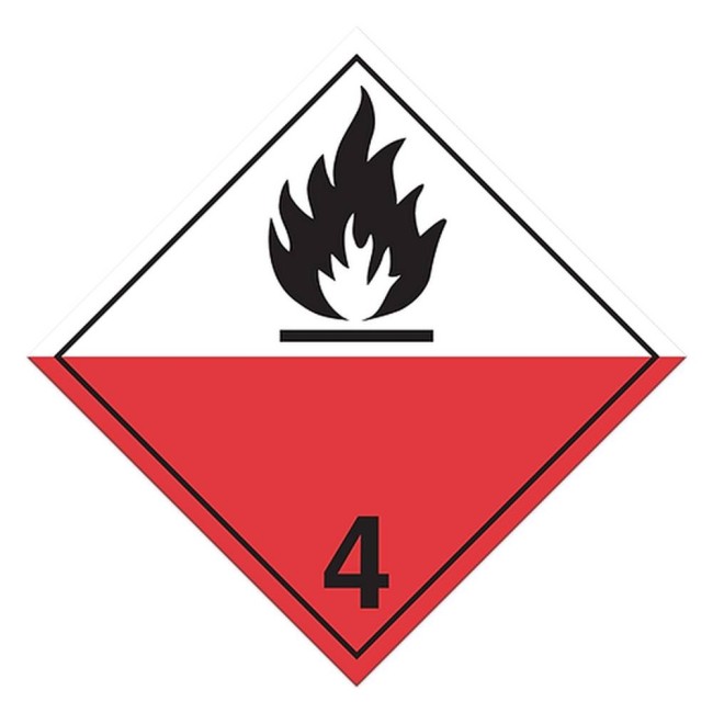 Spontaneously combustible materials, class 4.2, placard, 10-3/4 in X 10-3/4 in.