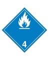 Dangerous when wet, class 4.3, placard 10-3/4 in X 10-3/4 in.