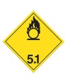 Oxidizers class 5.1, placard, 10-3/4 in X 10-3/4 in. Use in the transportation of hazardous materials.