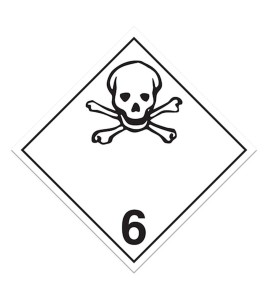 Toxic substances, class 6,.1 placard, 10 3/4 in X 10 3/4 in., For the transport of hazardous materials.