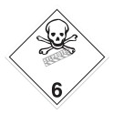 Toxic substances, class 6,.1 placard, 10 3/4 in X 10 3/4 in., For the transport of hazardous materials.