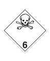 Toxic substances, class 6,.1 placard, 10 3/4 in X 10 3/4 in., For the transport of hazardous materials.