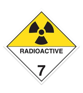 Radioactive materials, class 7, placard, 10 3/4 in X 10 3/4 in., For the transport of hazardous materials.