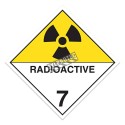 Matières radioactives, classe 7, placard, 10 3/4 po x 10 3/4 po., Pour le transport des matières dangereuses.