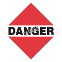 Danger, placard, 10-3/4 po X 10-3/4 po. Utiliser dans le cadre du transport des matières dangereuses.