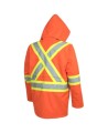 Men's high-visibility orange waterproof jacket, Pioneer model 5626, reflective tape, sizes S to 5XL