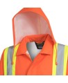 Men's high-visibility orange waterproof jacket, Pioneer model 5626, reflective tape, sizes S to 5XL