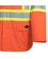 Men's high-visibility orange waterproof jacket, Pioneer model 5626, reflective tape, sizes S to 5XL