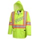 High-visibility yellow waterproof coat, Pioneer model 5628, reflective tape, size S to 5XL