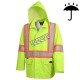 High-visibility yellow waterproof coat, Pioneer model 5628, reflective tape, size S to 5XL