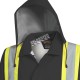 Men's high-visibility black waterproof jacket, Pioneer model 5628BK, reflective tape, sizes S to 5XL