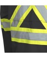 Men's high-visibility black waterproof jacket, Pioneer model 5628BK, reflective tape, sizes S to 5XL