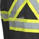 Men's high-visibility black waterproof jacket, Pioneer model 5628BK, reflective tape, sizes S to 5XL