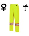 Women's high-visibility yellow waterproof pant, Pioneer model 5629W, reflective tape, sizes XS to 4XL