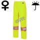 Women's high-visibility yellow waterproof pant, Pioneer model 5629W, reflective tape, sizes XS to 4XL