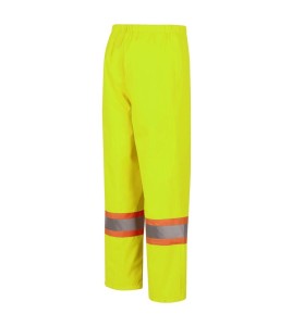 Women's high-visibility yellow waterproof pant, Pioneer model 5629W, reflective tape, sizes XS to 4XL