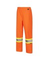 Women's high-visibility orange waterproof pant, Pioneer model 5627W, reflective tape, sizes XS to 4XL