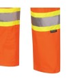 Women's high-visibility orange waterproof pant, Pioneer model 5627W, reflective tape, sizes XS to 4XL