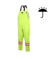 Yellow waterproof bib pants polyester-PU, 300 D with reflective stripes, Pioneer 5629, sizes S to 5XL