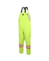 Yellow waterproof bib pants polyester-PU, 300 D with reflective stripes, Pioneer 5629, sizes S to 5XL