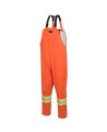 Orange waterproof bib pants polyester-PU, 300 D with reflective stripes, Pioneer 5627, sizes S to 5XL