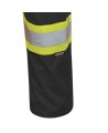 Black waterproof bib pants polyester-PU, 300 D with reflective stripes, Pioneer 5629BK, sizes S to 5XL