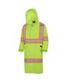 High-visibility yellow waterproof long coat, Pioneer model 5631, reflective tape, size S to 5XL