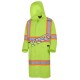 High-visibility yellow waterproof long coat, Pioneer model 5631, reflective tape, size S to 5XL