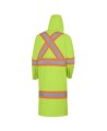 High-visibility yellow waterproof long coat, Pioneer model 5631, reflective tape, size S to 5XL