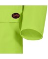 High-visibility yellow waterproof long coat, Pioneer model 5631, reflective tape, size S to 5XL