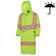 High-visibility yellow waterproof long coat, Pioneer model 5631, reflective tape, size S to 5XL