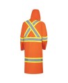 High-visibility orange waterproof long coat, Pioneer model 5630, reflective stripe, size S to 5XL