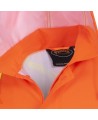 High-visibility orange waterproof long coat, Pioneer model 5630, reflective stripe, size S to 5XL