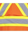 High-visibility orange waterproof long coat, Pioneer model 5630, reflective stripe, size S to 5XL